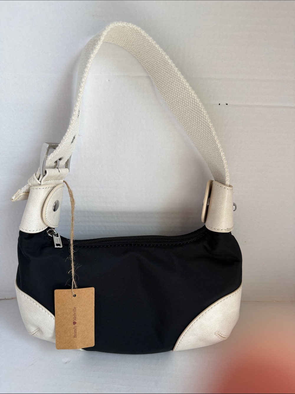 NWT Brandy Melville John Galt Black & White Shoulder Bag